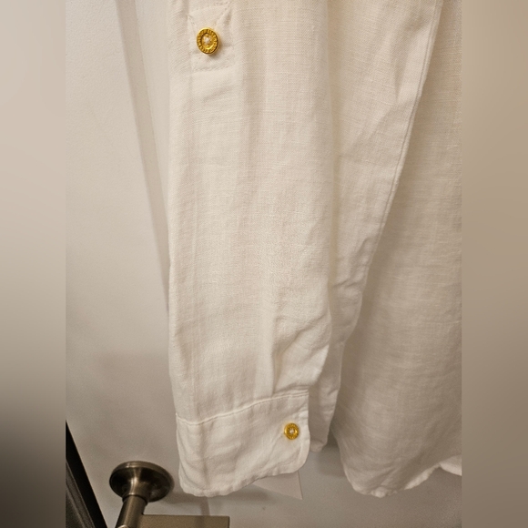 NWT - Linen Ellen Tracy White Button Down Shirt - Size XL - Picture 8 of 12